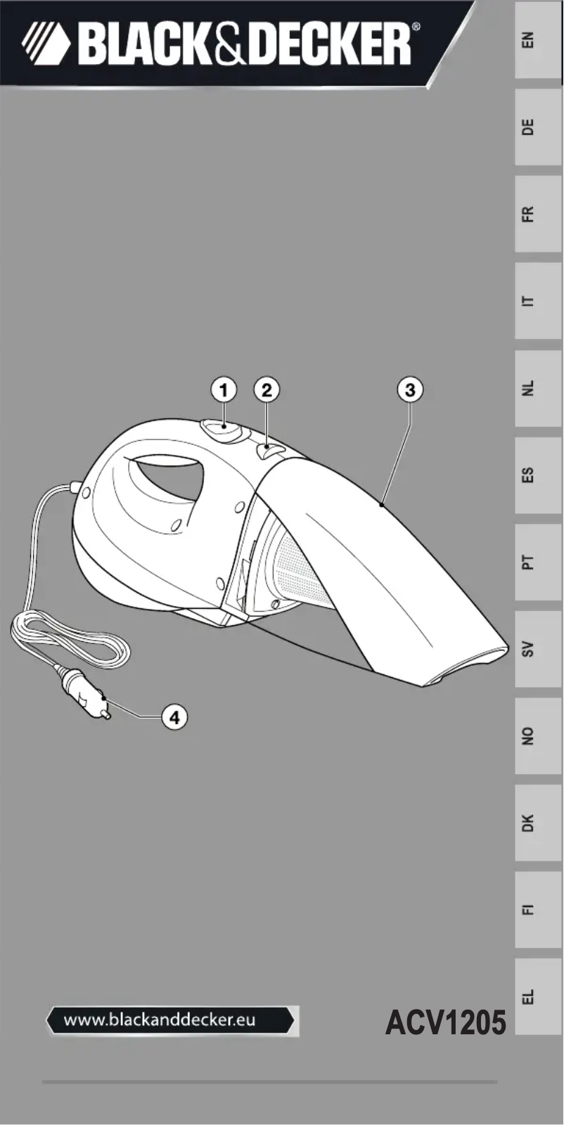 Page n°1 - Manuel utilisateur Black & Decker ACV1205