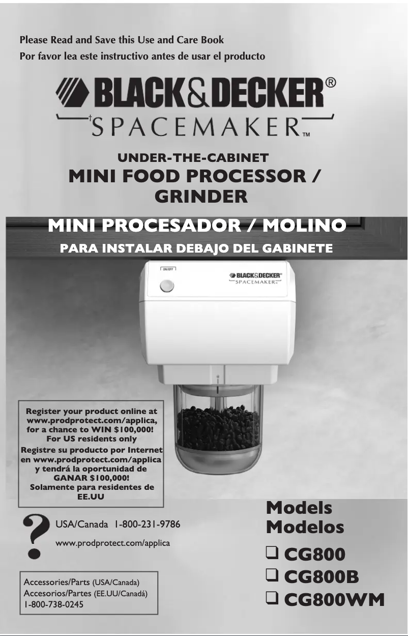 Page 1 de la notice Manuel utilisateur Black & Decker Spacemaker CG800