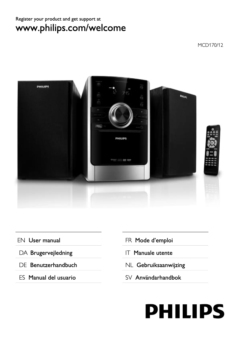 Page n°1 - Manuel utilisateur Philips MCD170