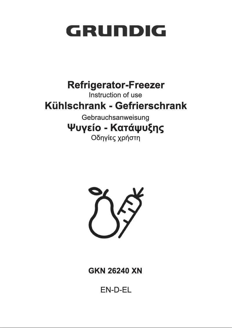 Page 1 de la notice Manuel utilisateur Grundig GKN26240XN