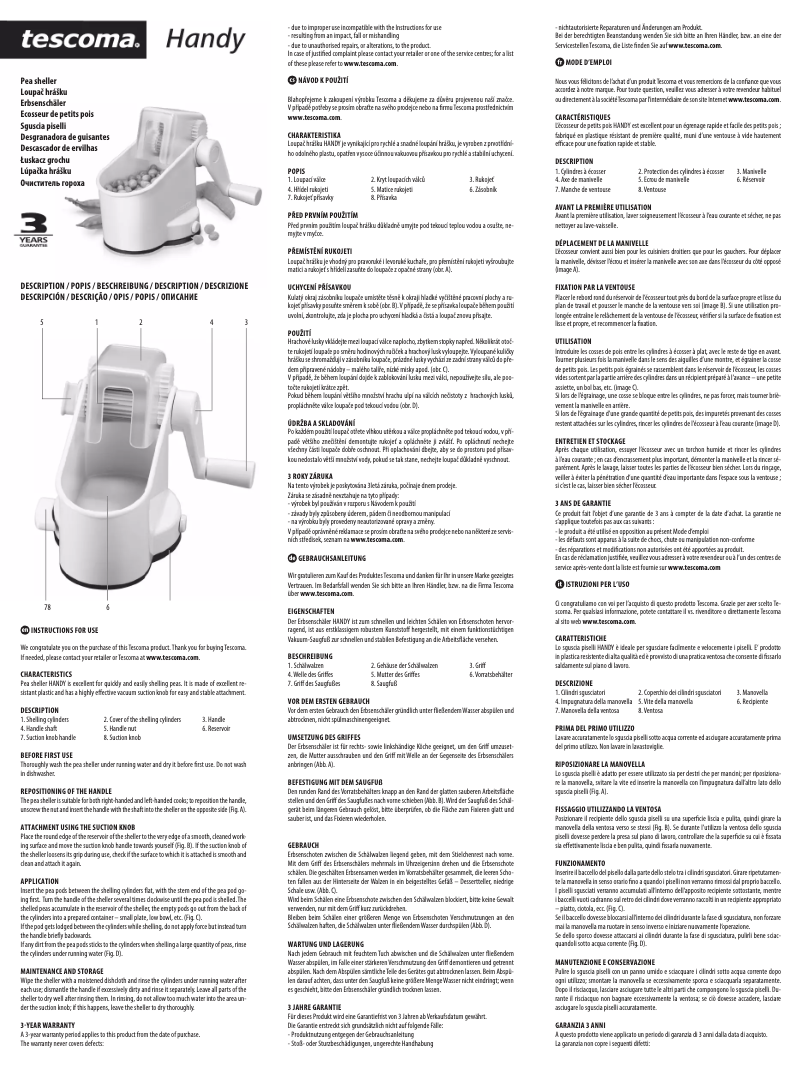 Page 1 de la notice Manuel utilisateur Tescoma 643620