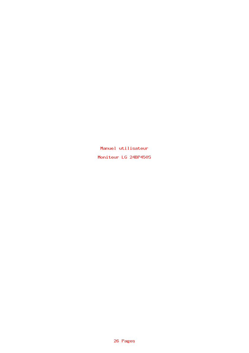Page 1 de la notice Manuel utilisateur LG 24BP450S