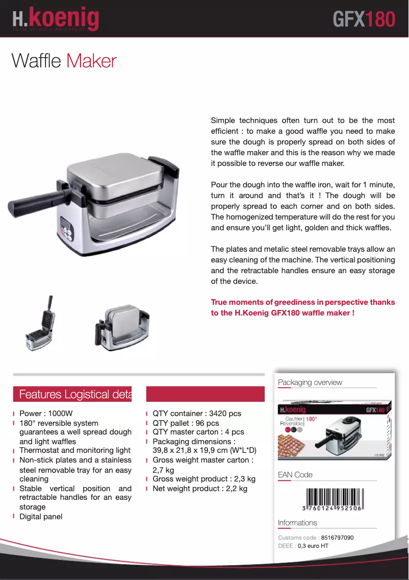 Page 1 de la notice Manuel utilisateur Koenig GFX180