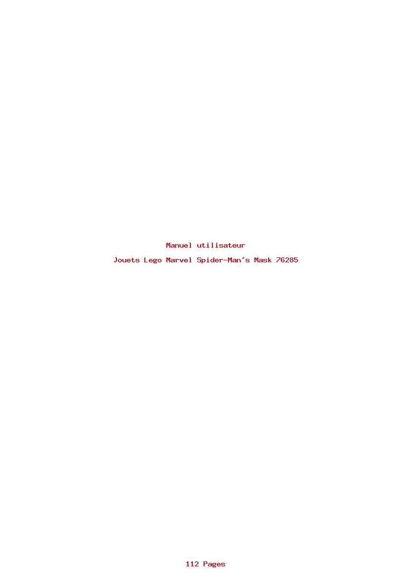 Page 1 de la notice Manuel utilisateur Lego Marvel Spider-Man's Mask 76285