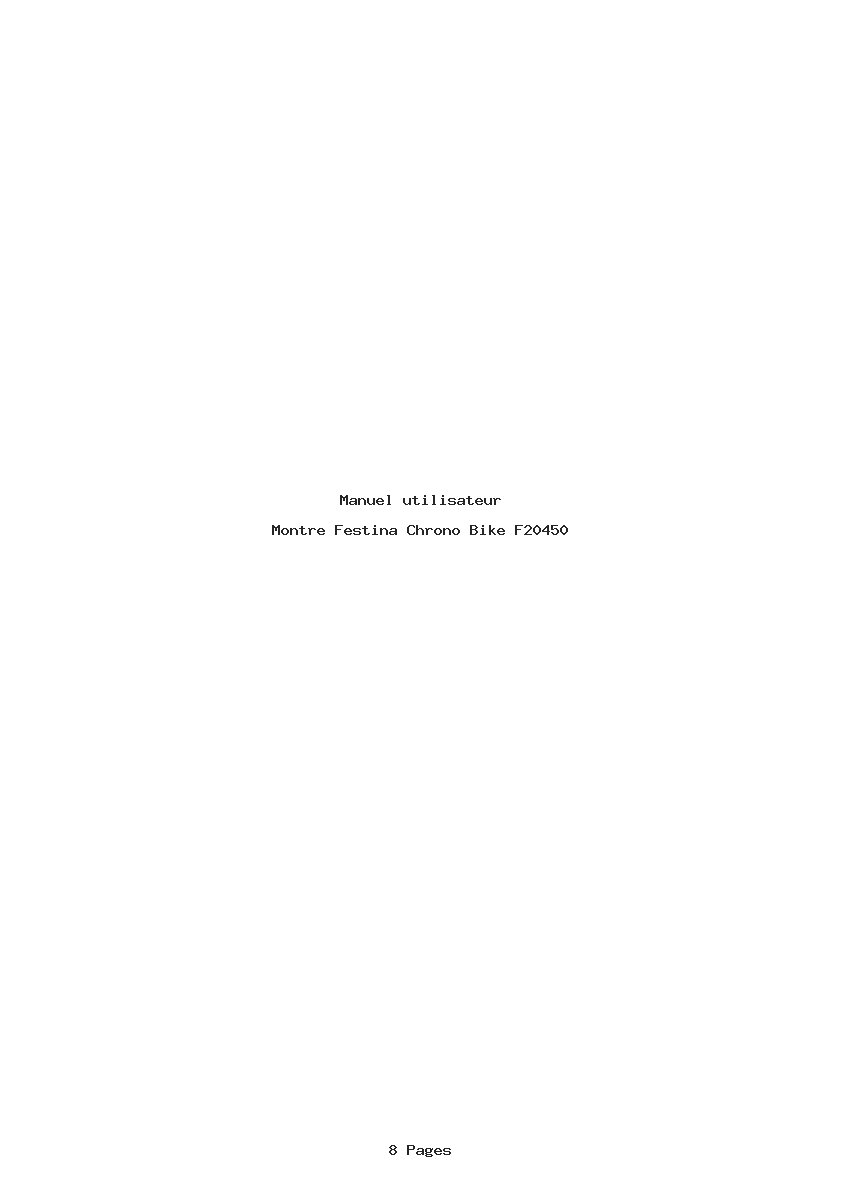 Page 1 de la notice Manuel utilisateur Festina Chrono Bike F20450