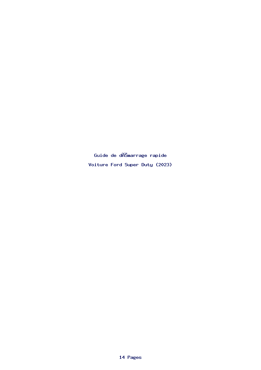 Page 1 de la notice Guide de démarrage rapide Ford Super Duty (2023)