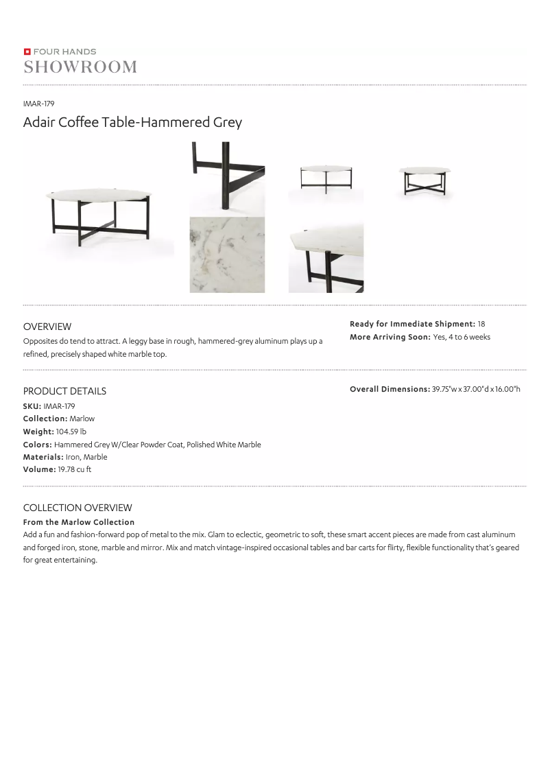 Page 1 de la notice Manuel utilisateur Four Hands IMAR-179