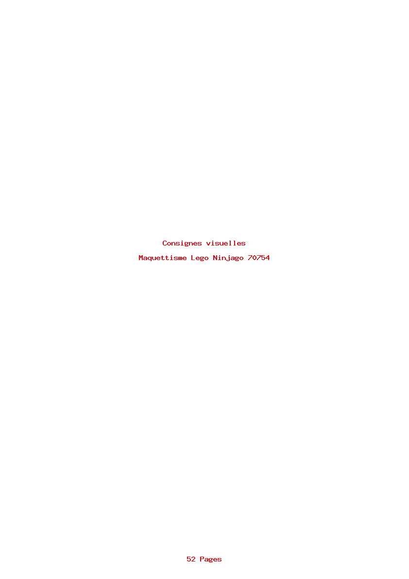 Page 1 de la notice Consignes visuelles Lego Ninjago 70754