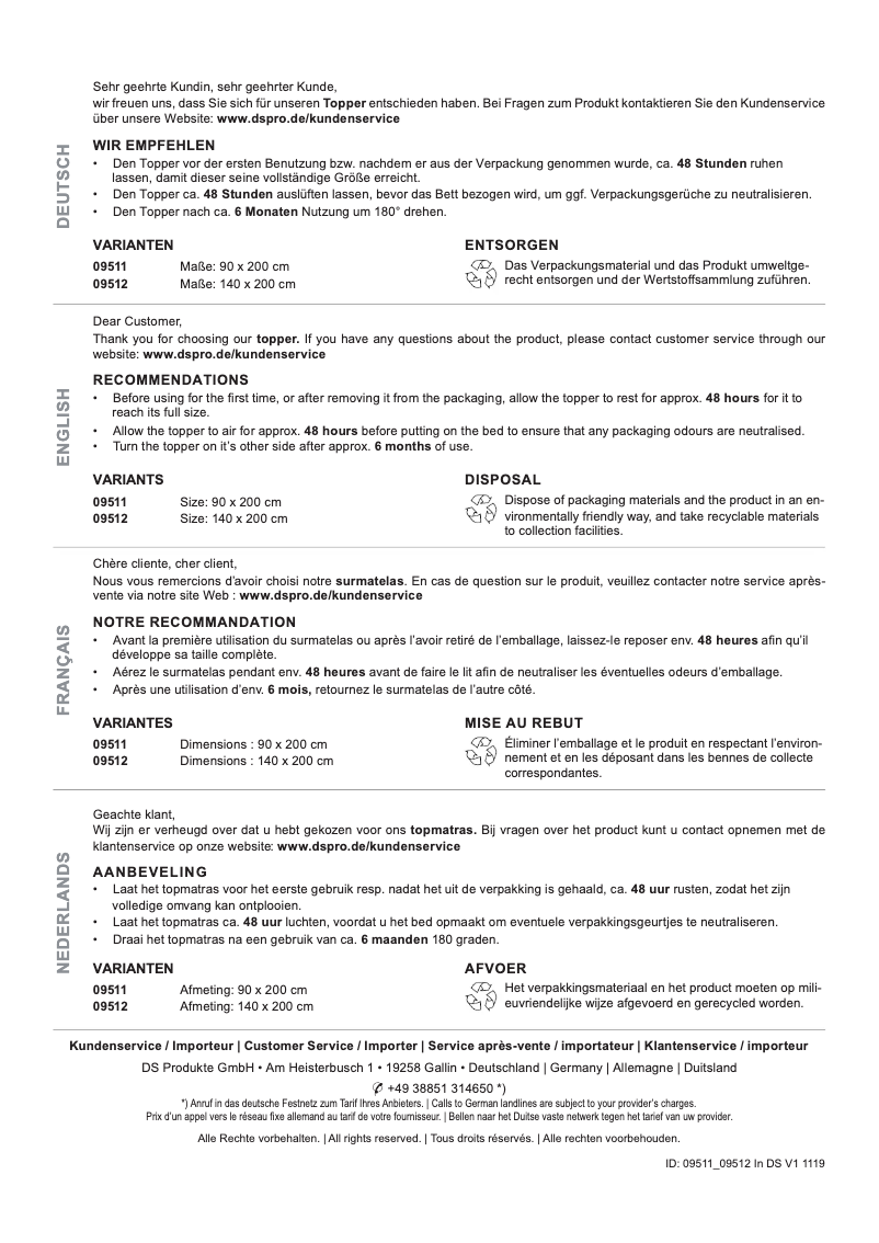 Page 1 de la notice Manuel utilisateur VitalMaxx 09512