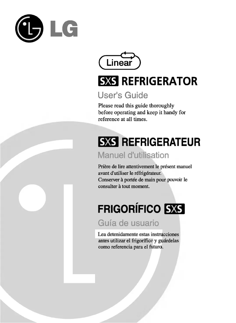 Page 1 de la notice Manuel utilisateur LG GR-L217BVJV