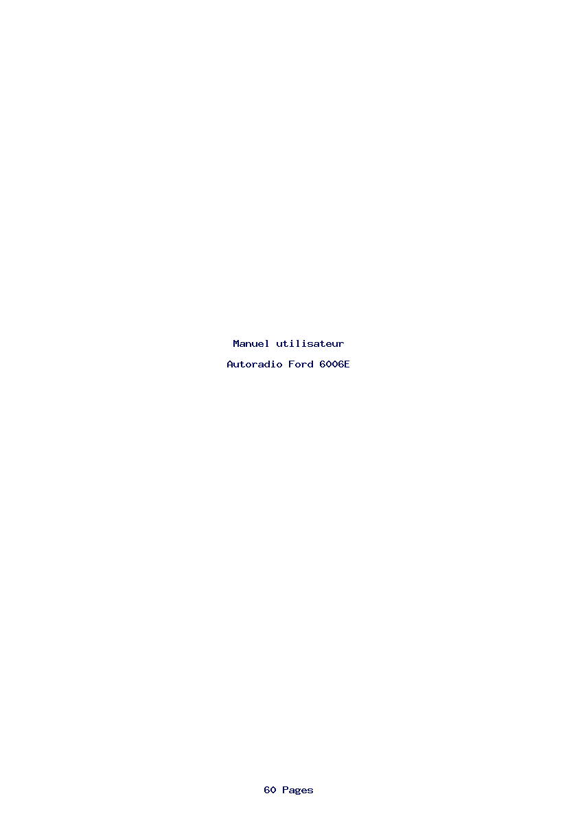 Page 1 de la notice Manuel utilisateur Ford 6006E
