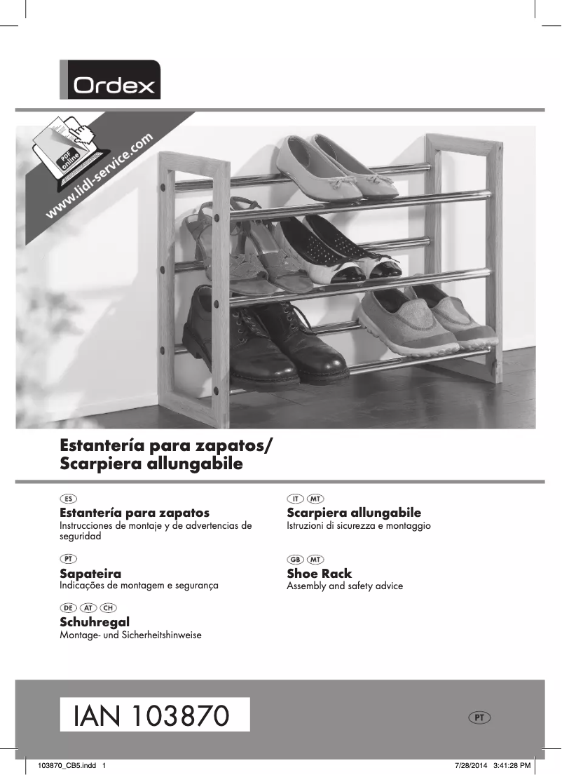 Page 1 de la notice Manuel utilisateur Ordex IAN 103870