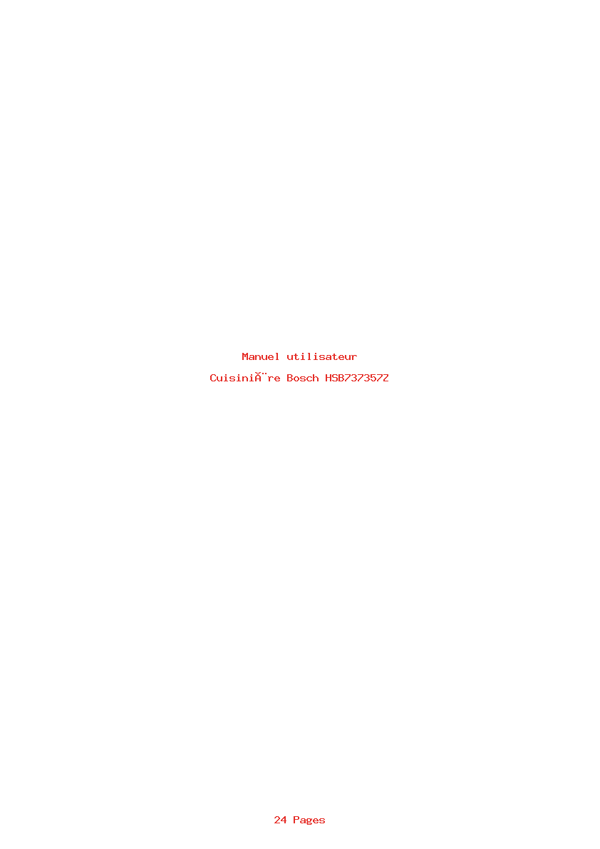 Page 1 de la notice Manuel utilisateur Bosch HSB737357Z