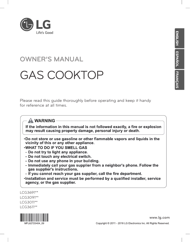 Page 1 de la notice Manuel utilisateur LG LCG3011BD