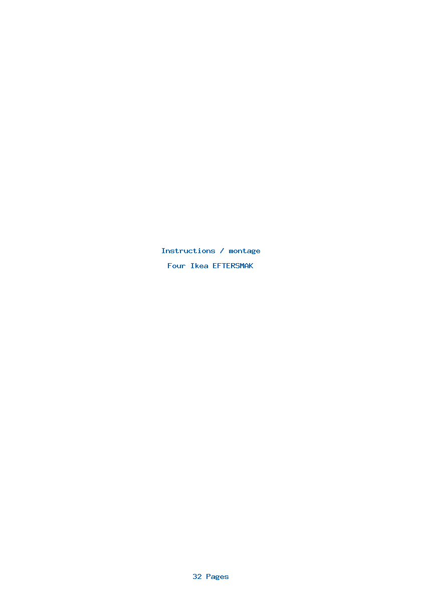 Page 1 de la notice Instructions / montage Ikea EFTERSMAK