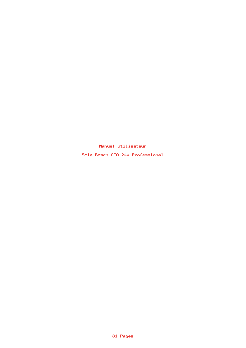 Page 1 de la notice Manuel utilisateur Bosch GCO 240 Professional