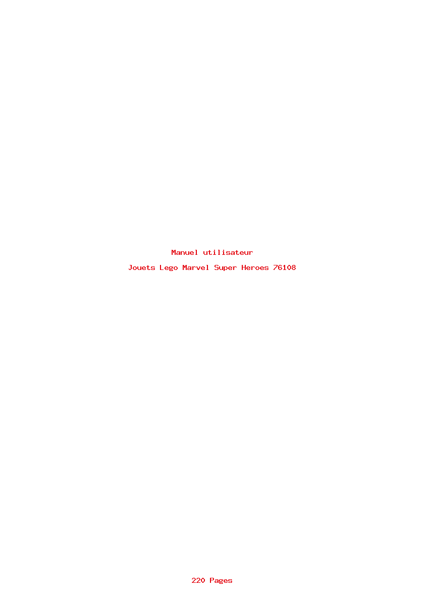 Page 1 de la notice Manuel utilisateur Lego Marvel Super Heroes 76108