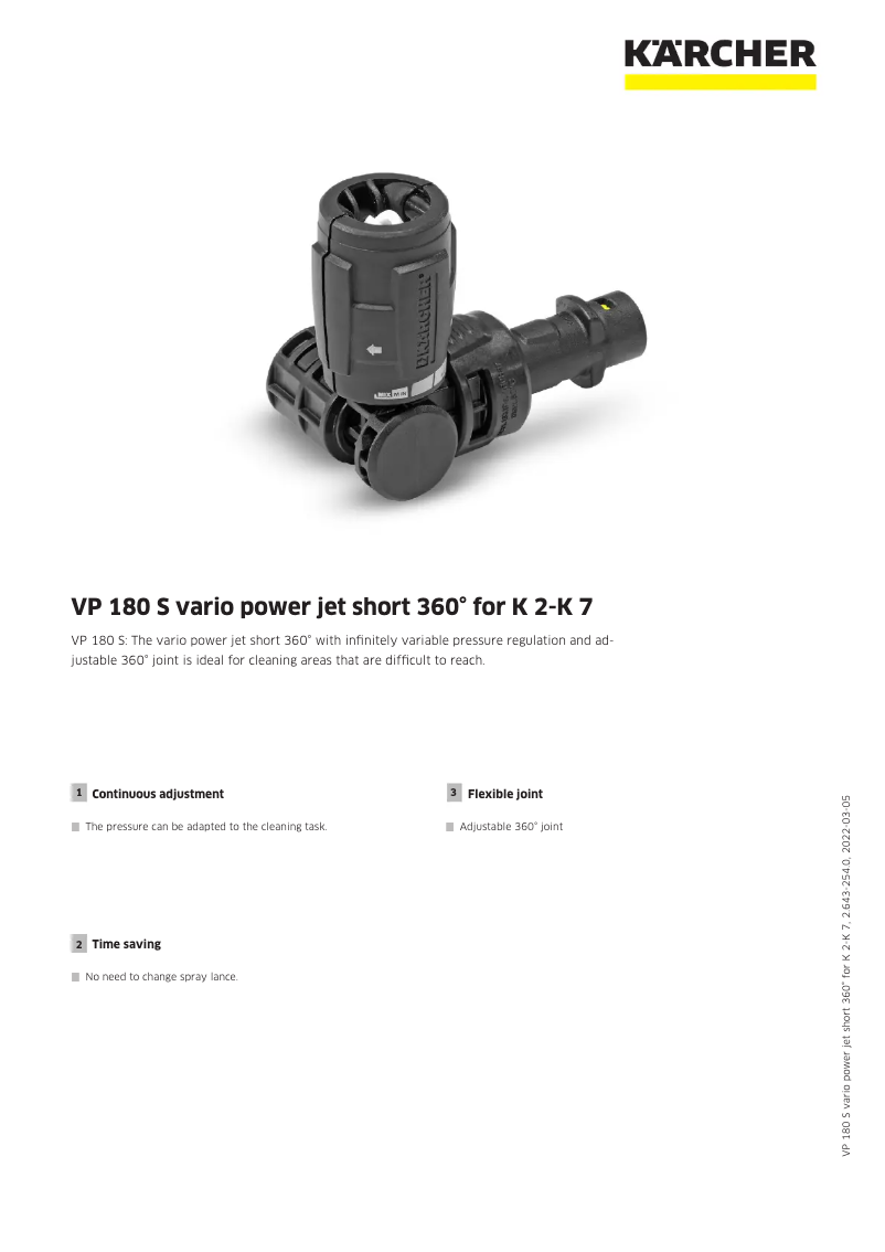 Page 1 de la notice Manuel utilisateur Kärcher VP 180