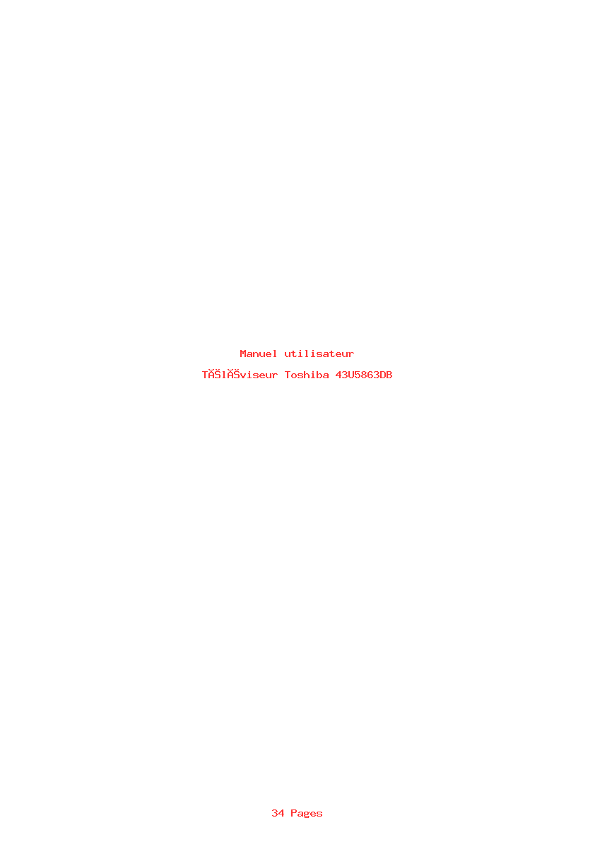 Page 1 de la notice Manuel utilisateur Toshiba 43U5863DB