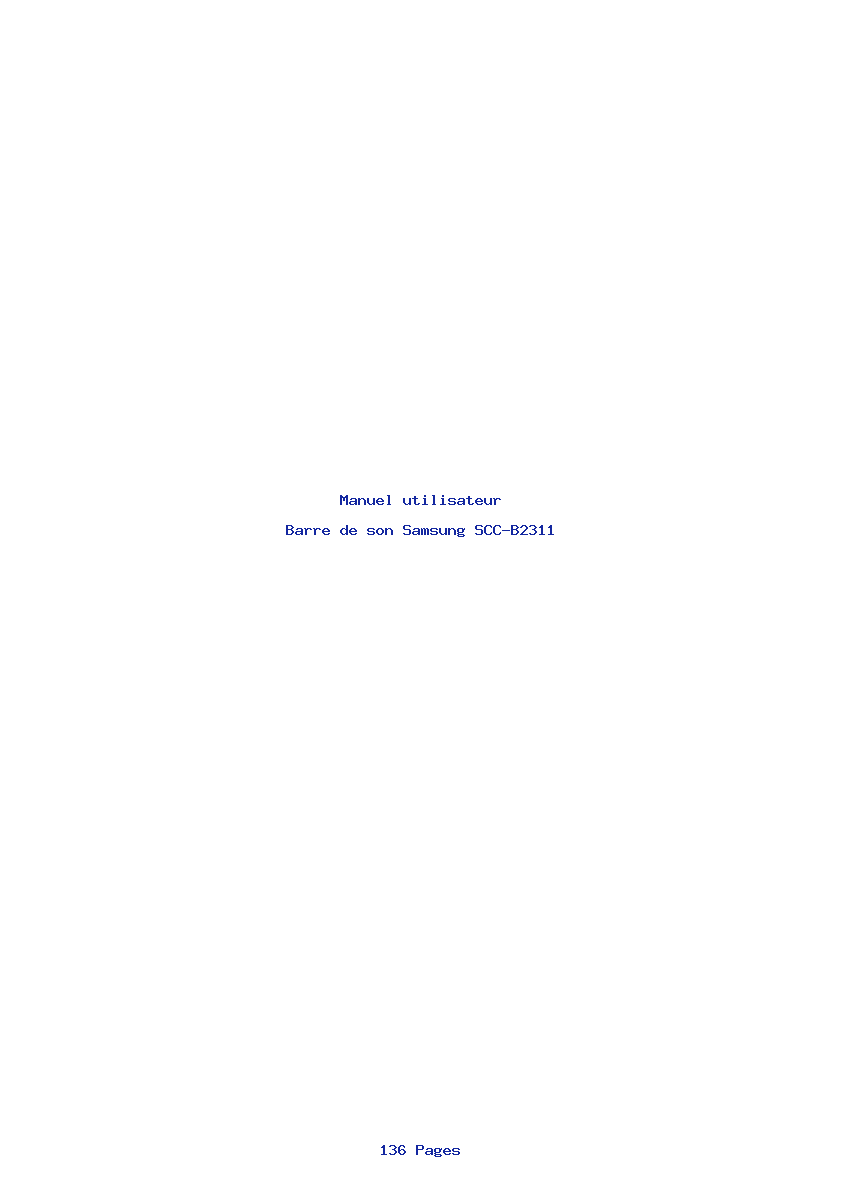 Page 1 de la notice Manuel utilisateur Samsung SCC-B2311