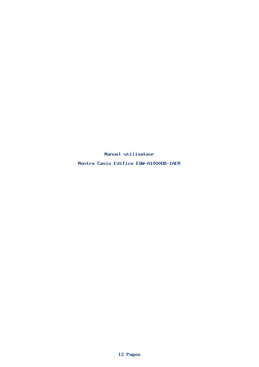 Page 1 de la notice Manuel utilisateur Casio Edifice EQW-A1000DB-1AER