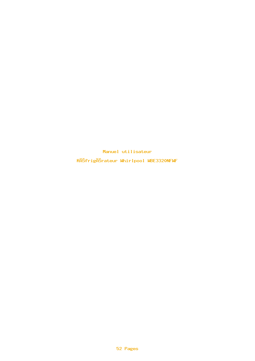 Page 1 de la notice Manuel utilisateur Whirlpool WBE3320NFWF