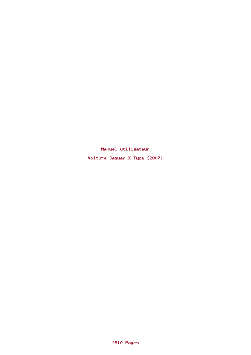 Image de la première page du manuel de l'appareil X-Type (2007)