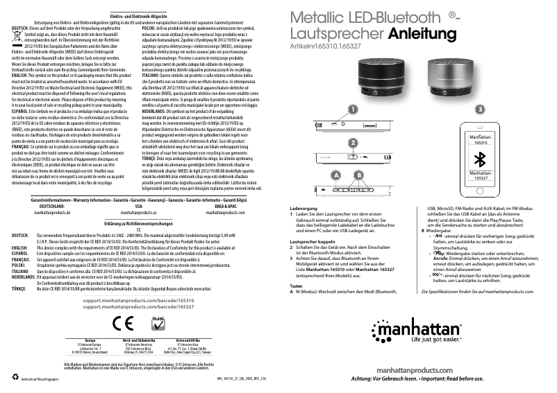 Page 1 de la notice Manuel utilisateur Manhattan 165327