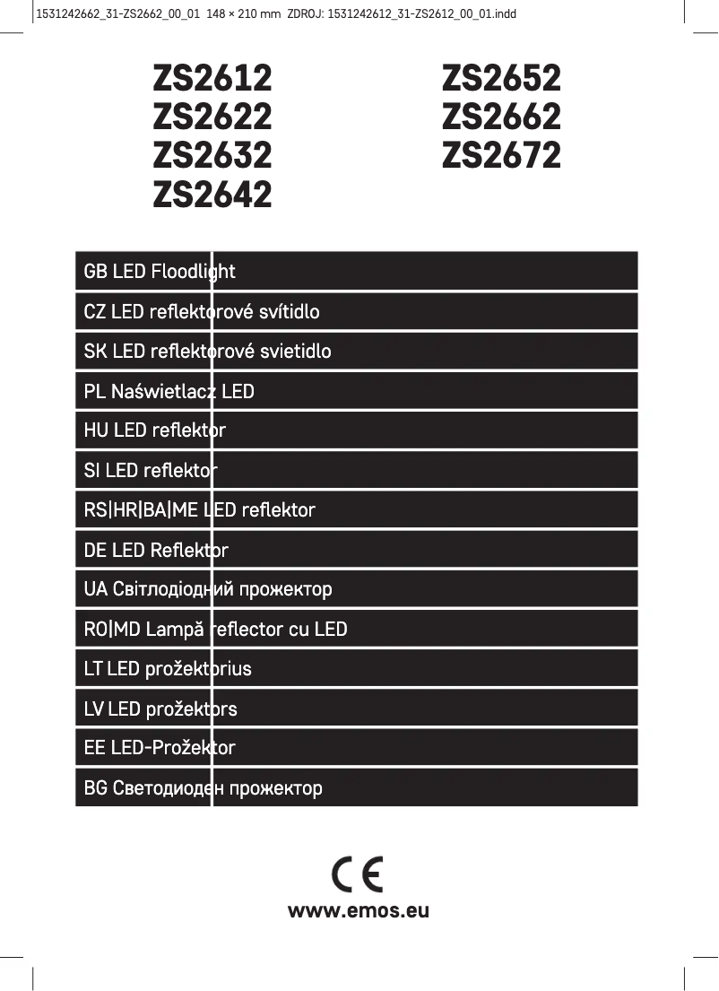 Page 1 de la notice Manuel utilisateur Emos ZS2662