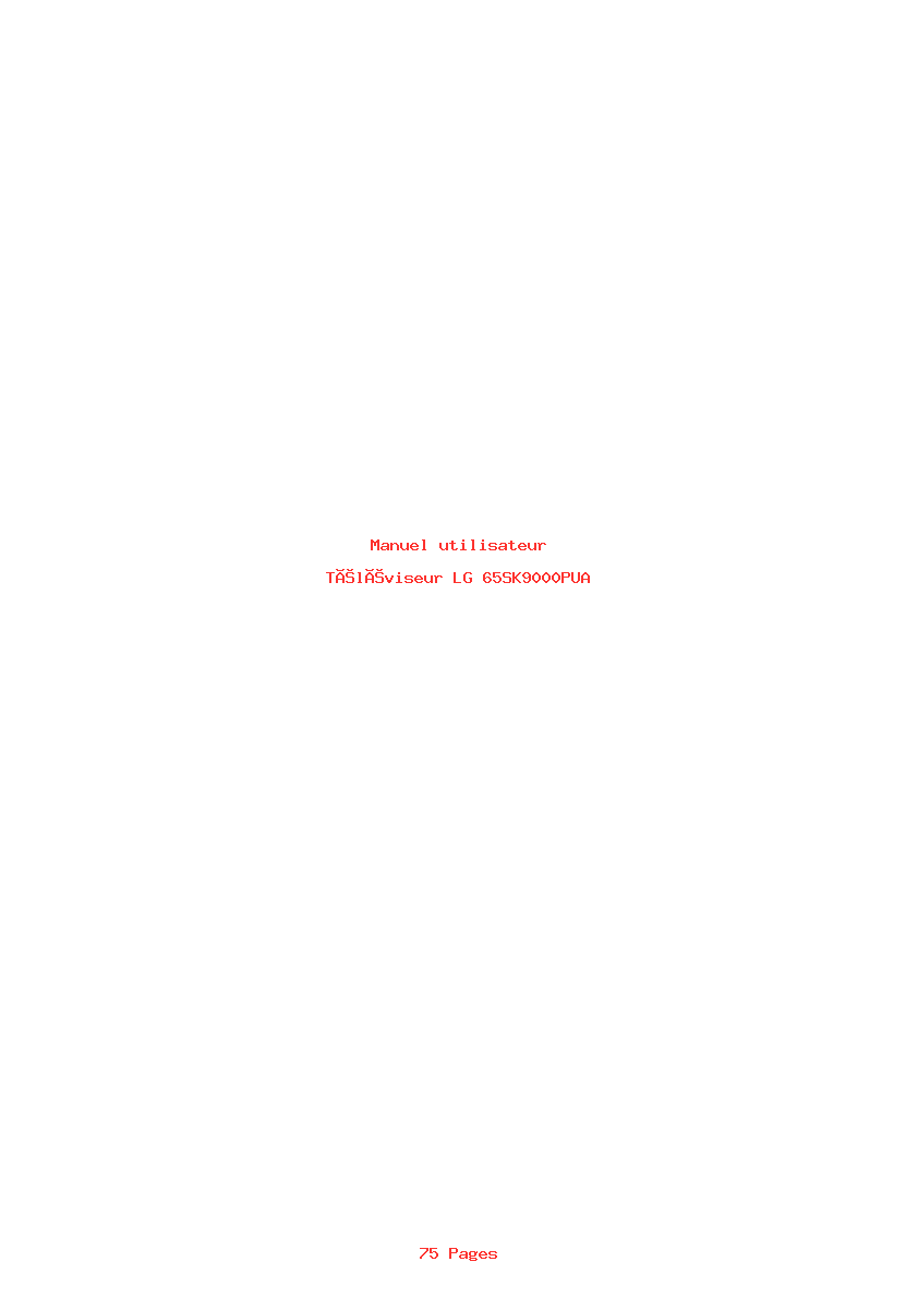 Page 1 de la notice Manuel utilisateur LG 65SK9000PUA
