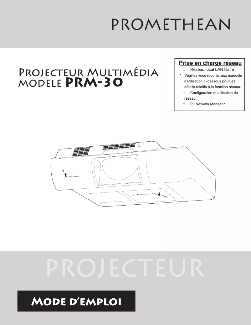 Page 1 de la notice Manuel utilisateur Promethean PRM-30