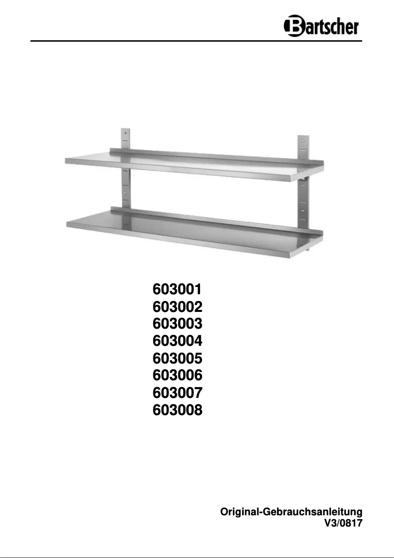 Página 1 del manual Manual de usuario Bartscher 603006
