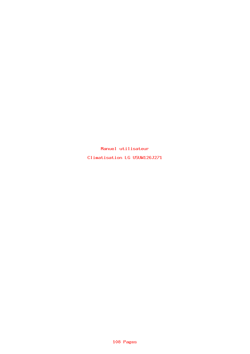 Page 1 de la notice Manuel utilisateur LG USUW126J271