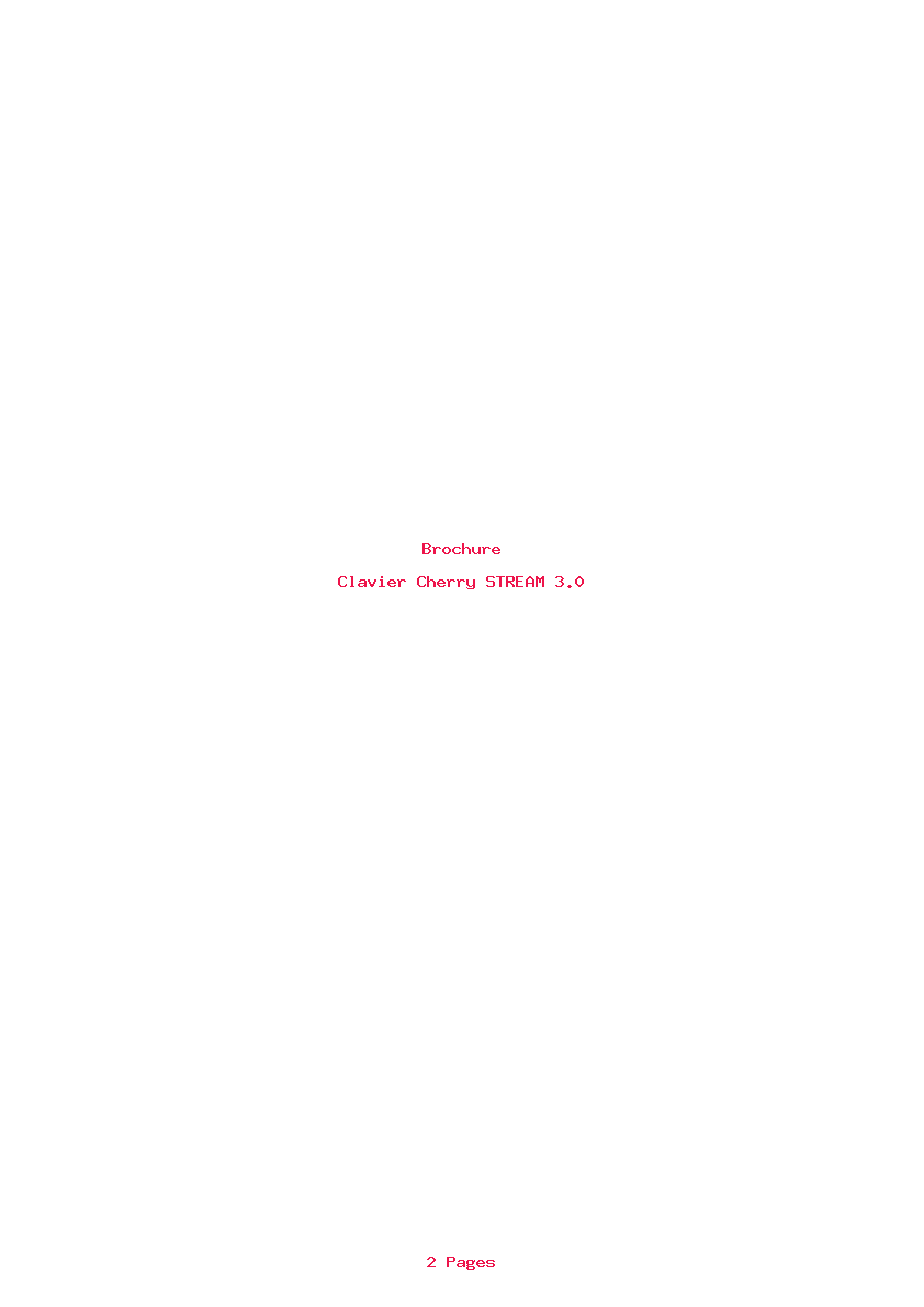 Page 1 de la notice Brochure Cherry STREAM 3.0