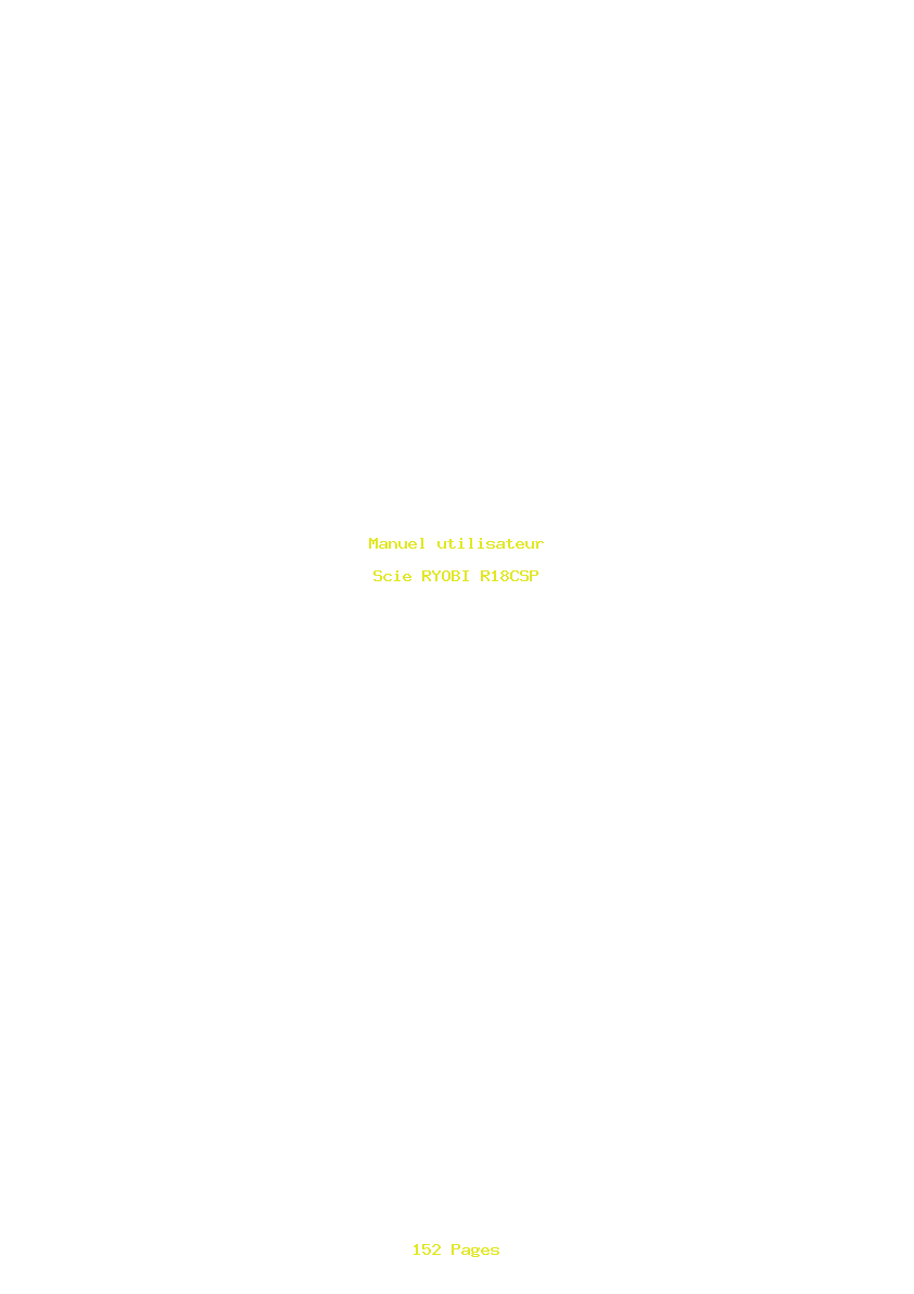 Page 1 de la notice Manuel utilisateur RYOBI R18CSP