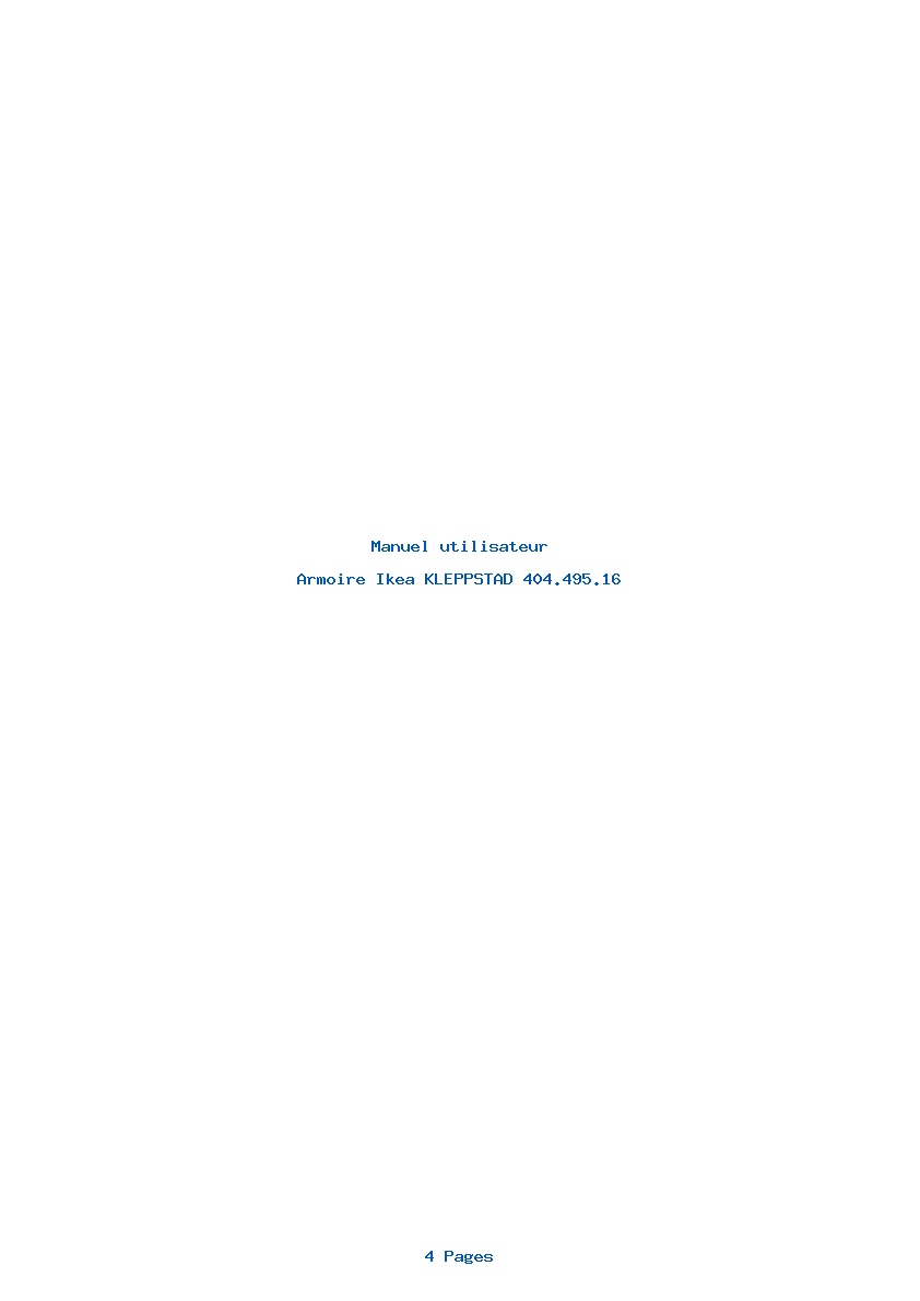 Page 1 de la notice Manuel utilisateur Ikea KLEPPSTAD 404.495.16