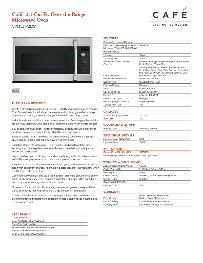 Page n°1 - Guide de démarrage rapide GE CVM521P2MS1
