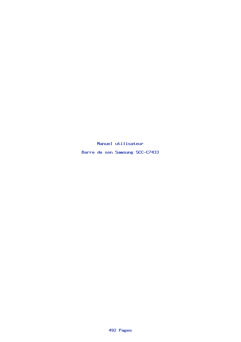 Page 1 de la notice Manuel utilisateur Samsung SCC-C7433