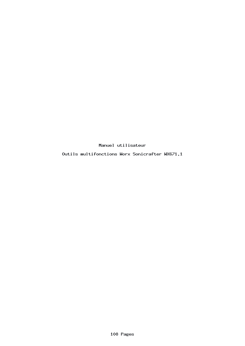 Page 1 de la notice Manuel utilisateur Worx Sonicrafter WX671.1