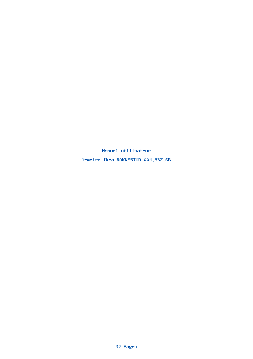 Page 1 de la notice Manuel utilisateur Ikea RAKKESTAD 004.537.65