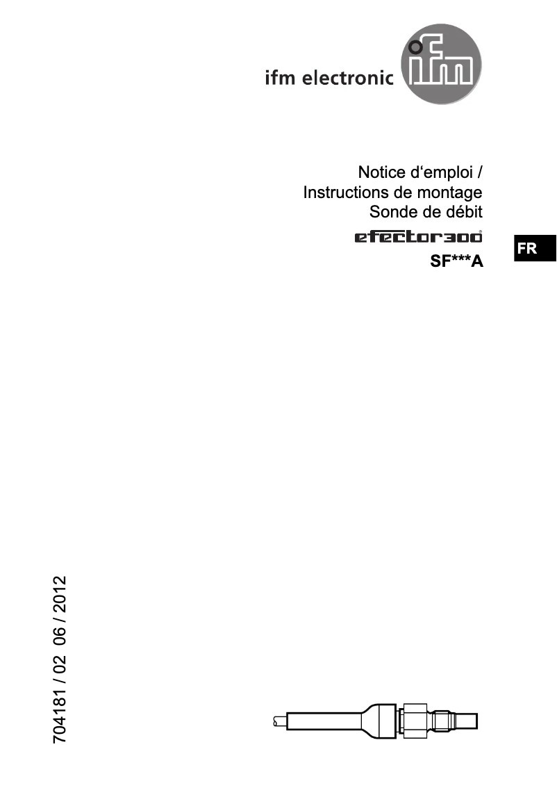 Page 1 de la notice Manuel utilisateur IFM SF121A