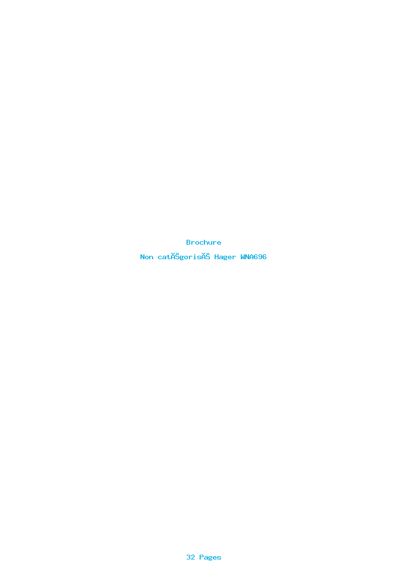 Page 1 de la notice Brochure Hager WNA696