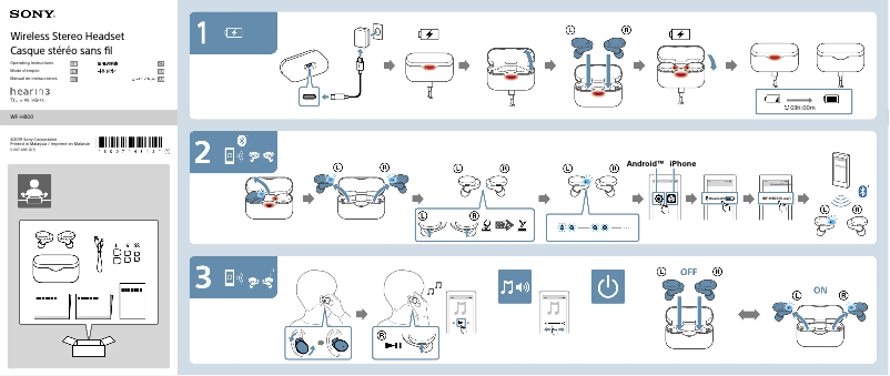 Page 1 de la notice Manuel utilisateur Sony WF-H800