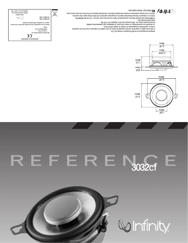 Page 1 de la notice Manuel utilisateur Infinity Reference 3032CF