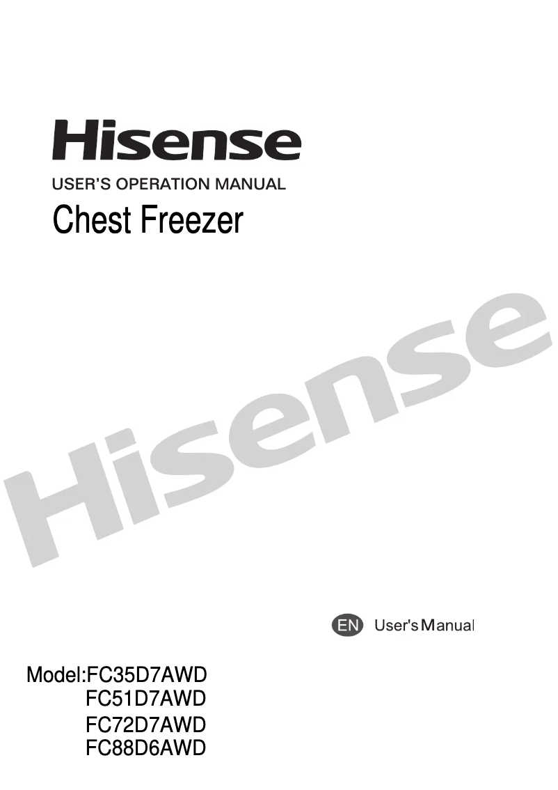 Page 1 de la notice Manuel utilisateur Hisense FC51D7AWD