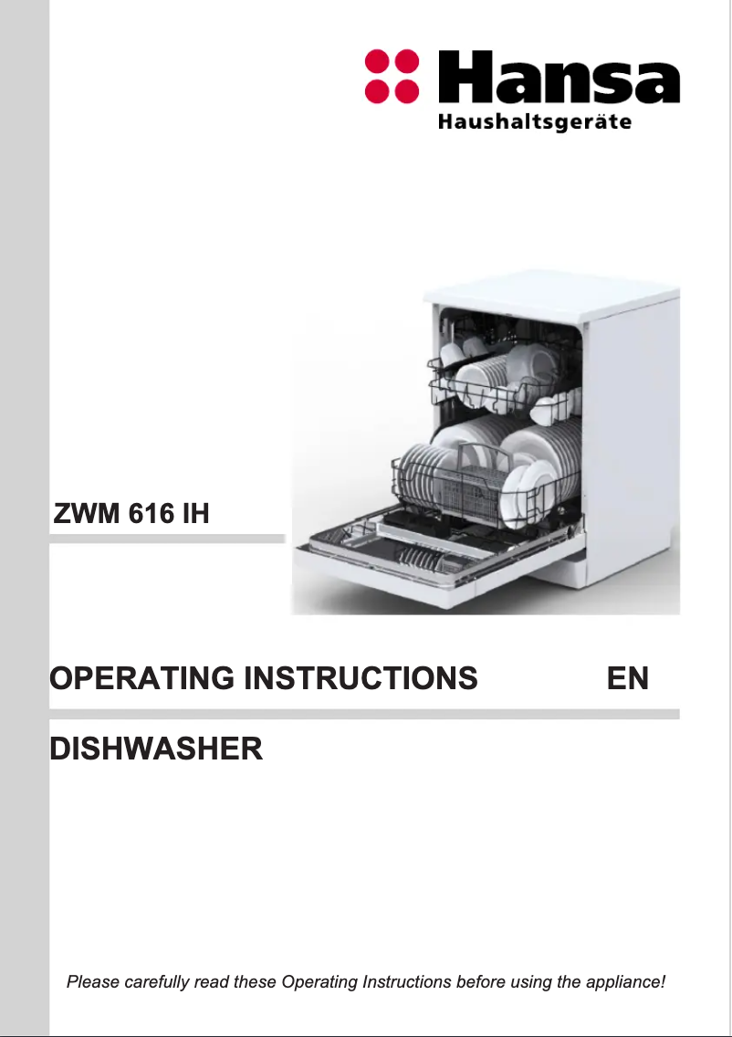 Page 1 de la notice Manuel utilisateur Hansa ZWM 616 IH