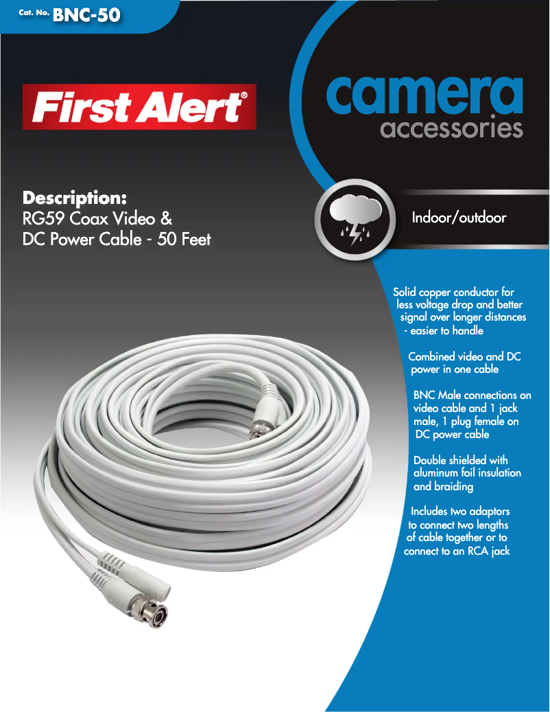 Page 1 de la notice Manuel utilisateur First Alert BNC-50