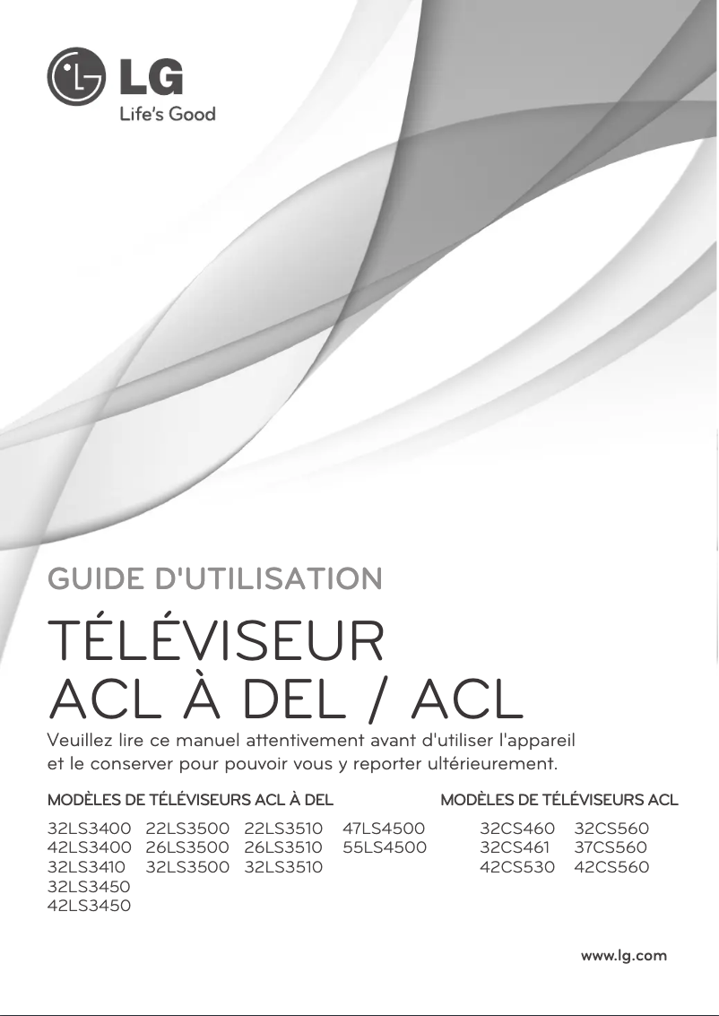 Page 1 de la notice Manuel utilisateur LG 55LS4500