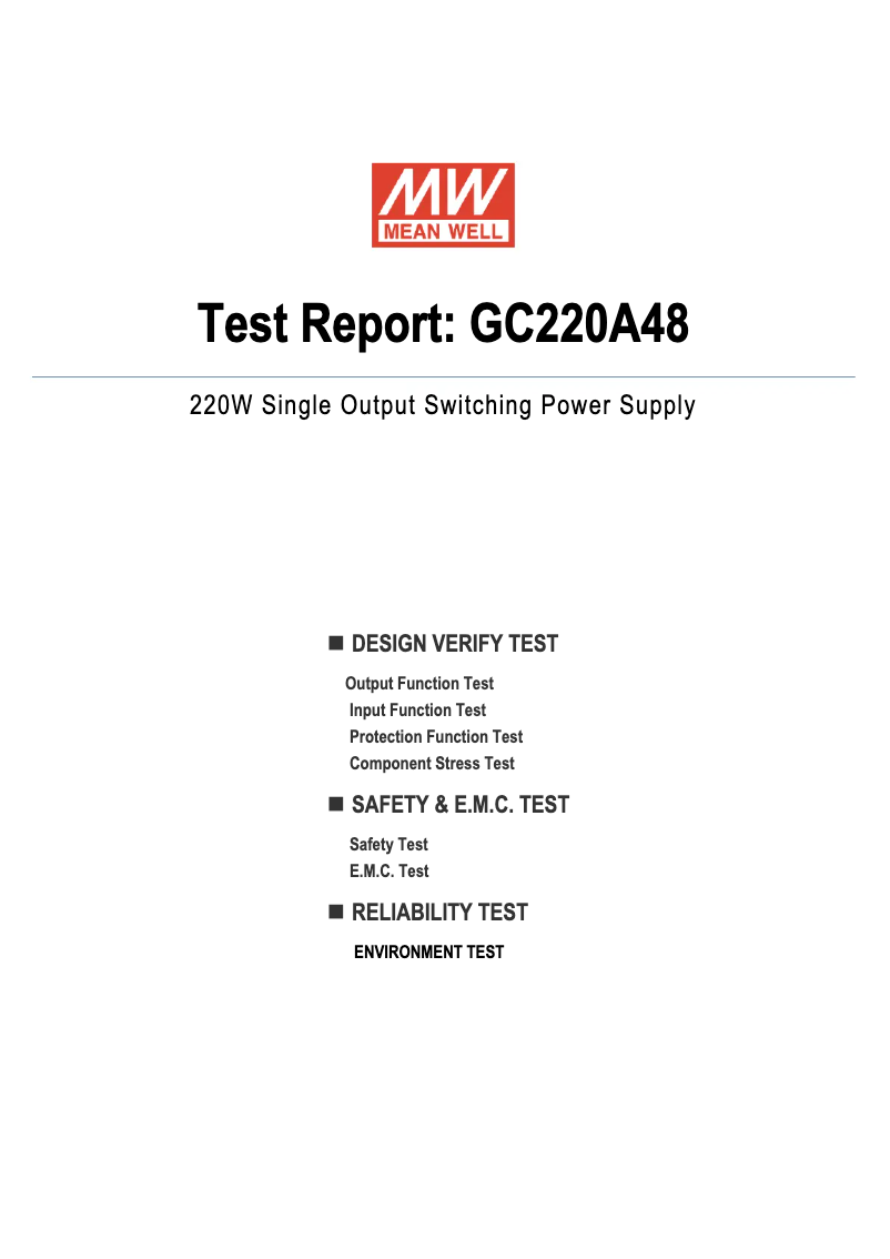 Página 1 del manual Ficha técnica Mean Well GC220A48-R7B