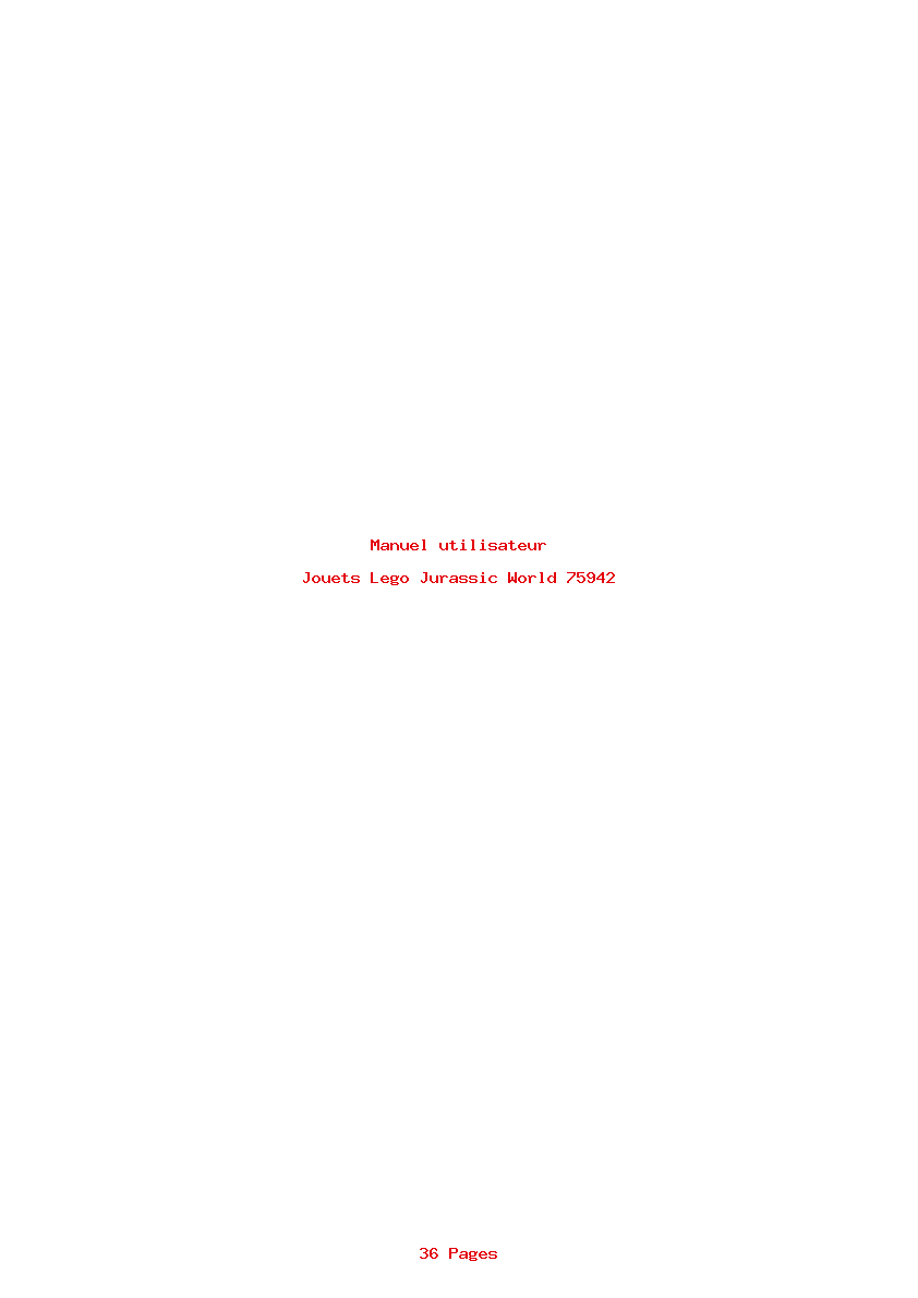Page 1 de la notice Manuel utilisateur Lego Jurassic World 75942